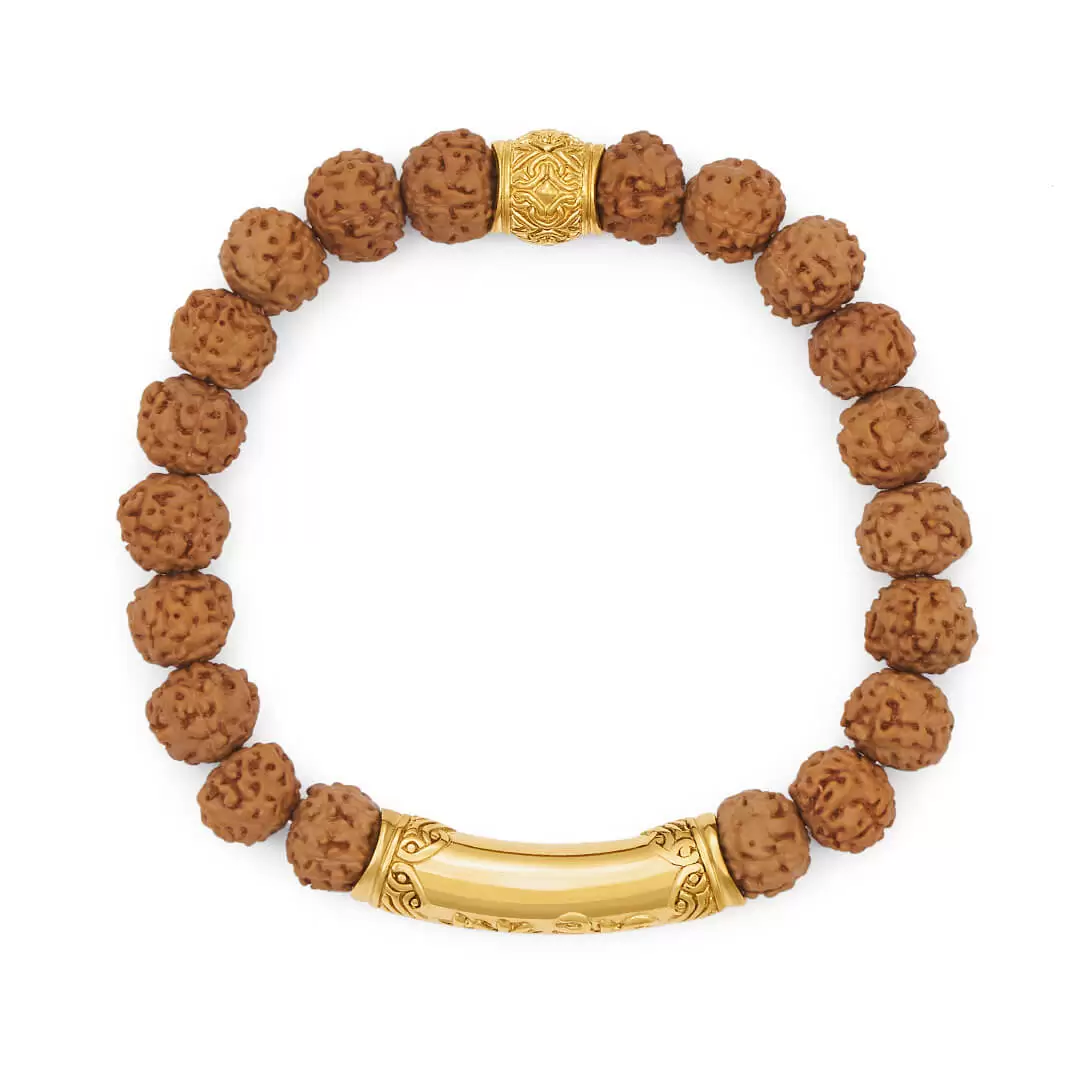 Be Present Rudraksha Mantra Bracelet (gold) 2