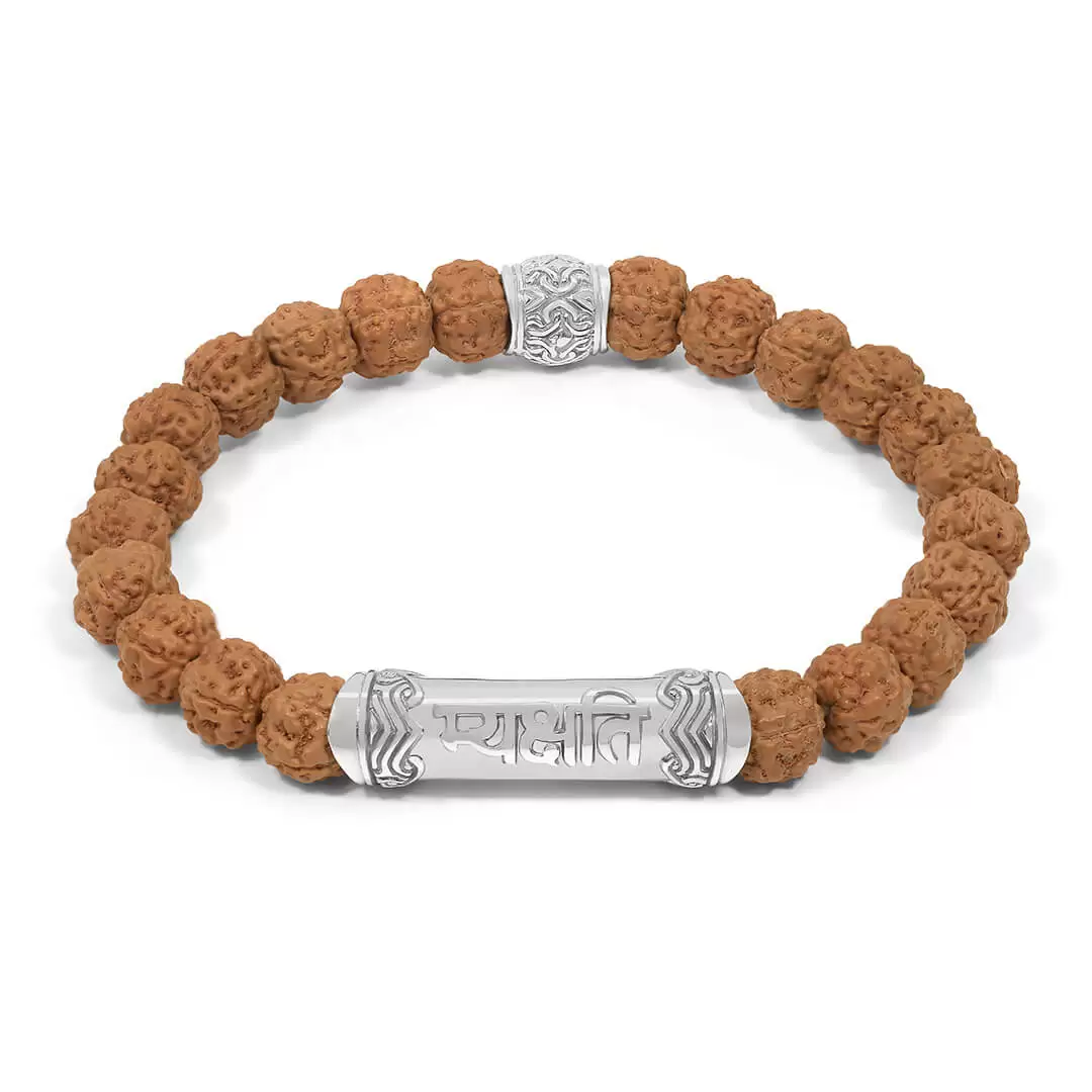 Be Present Rudraksha Mantra Bracelet (silver) 1