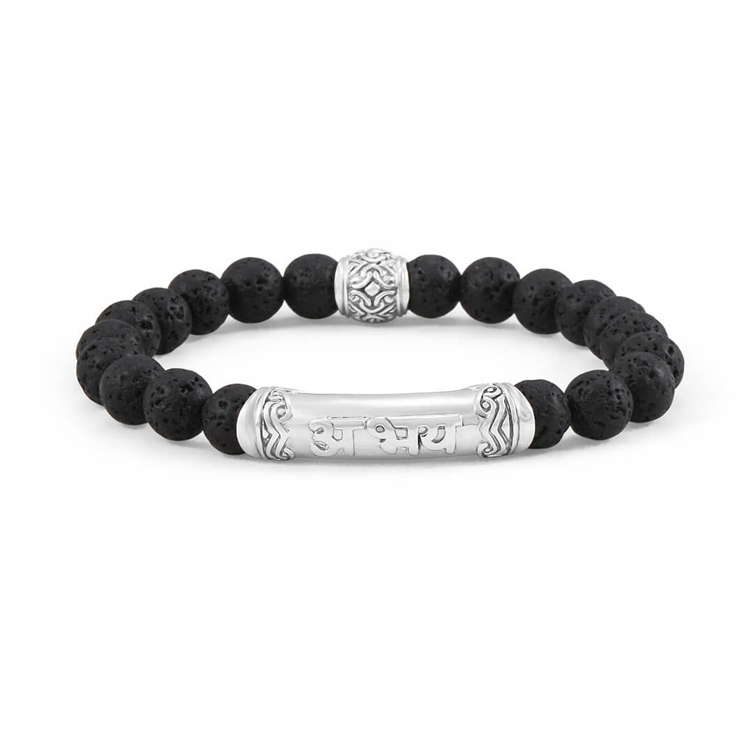 FEARLESS Sanskrit Lava Bracelet (silver brass) 1