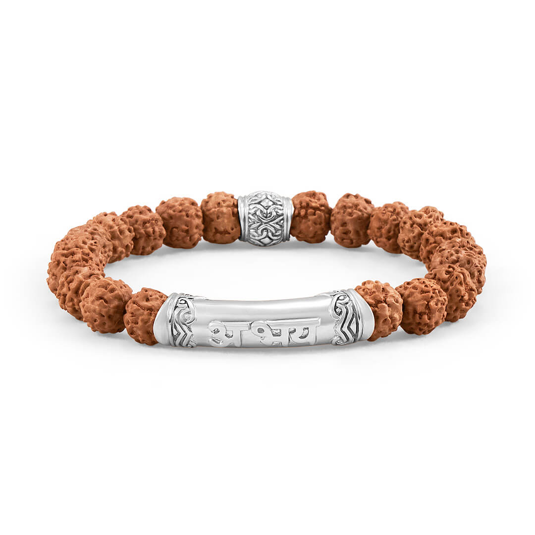 FEARLESS Sanskrit Rudraksha Bracelet (silver brass) 1