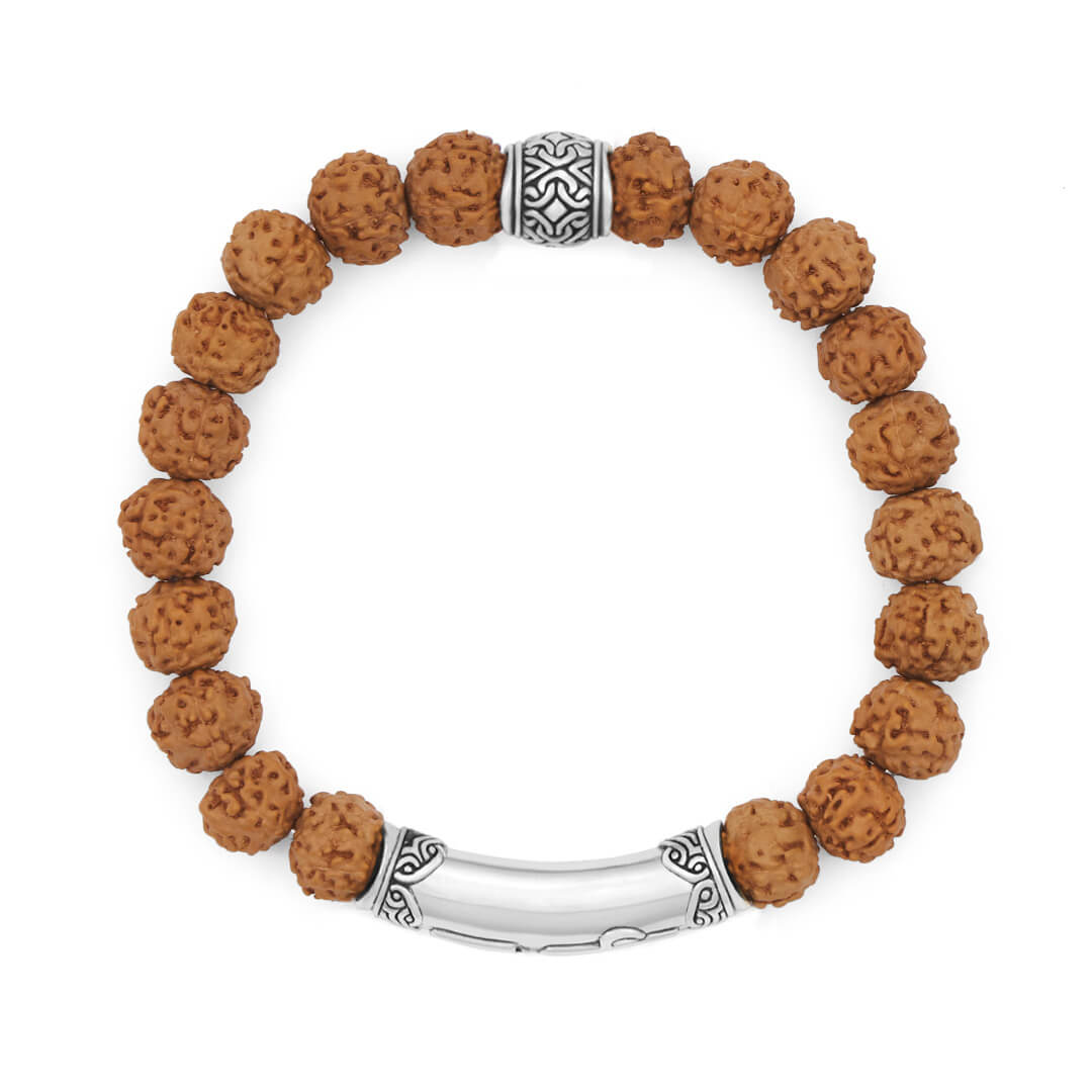 FEARLESS Sanskrit Rudraksha Bracelet (silver brass) 2