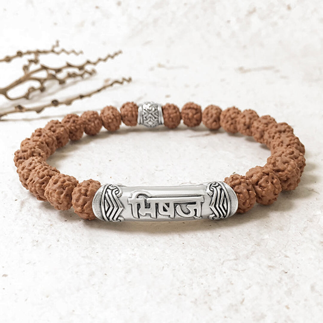 Healer Rudraksha Mantra Bracelet (silver) 3