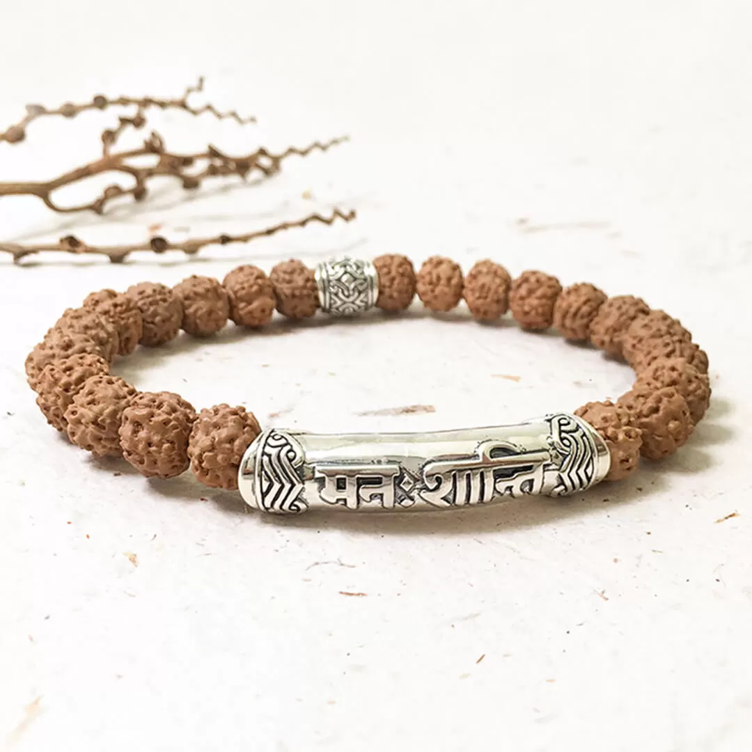 Peace of Mind Healing Mantra Bracelet (silver) 3