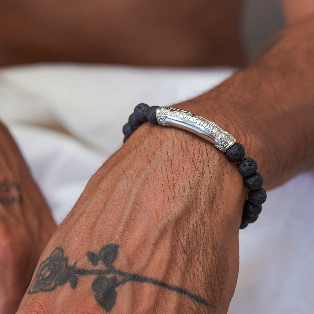 Peace of Mind Protection Mantra Bracelet (silver) 4