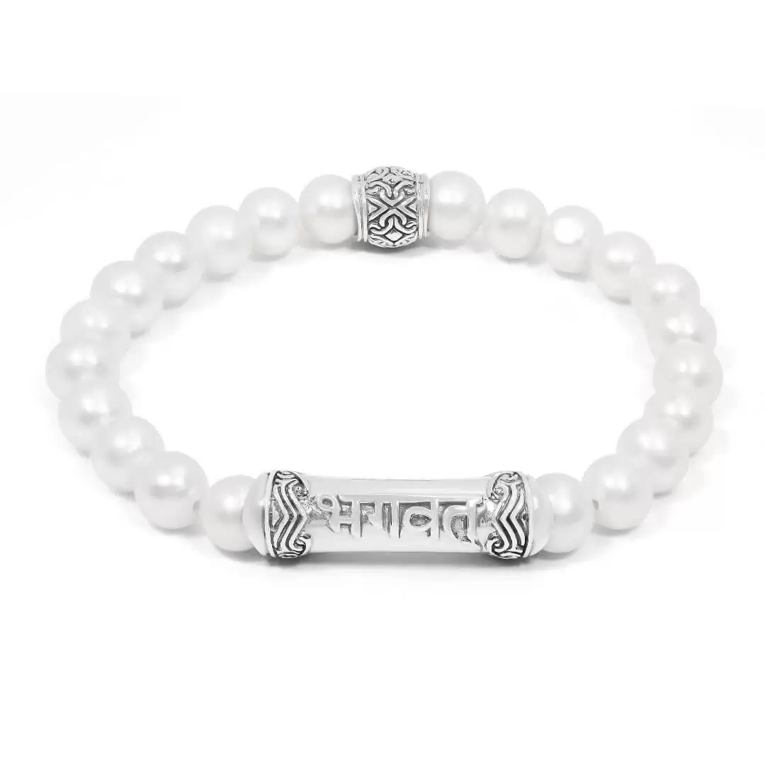 Blessed Pearl Mantra Bracelet (silver) 1
