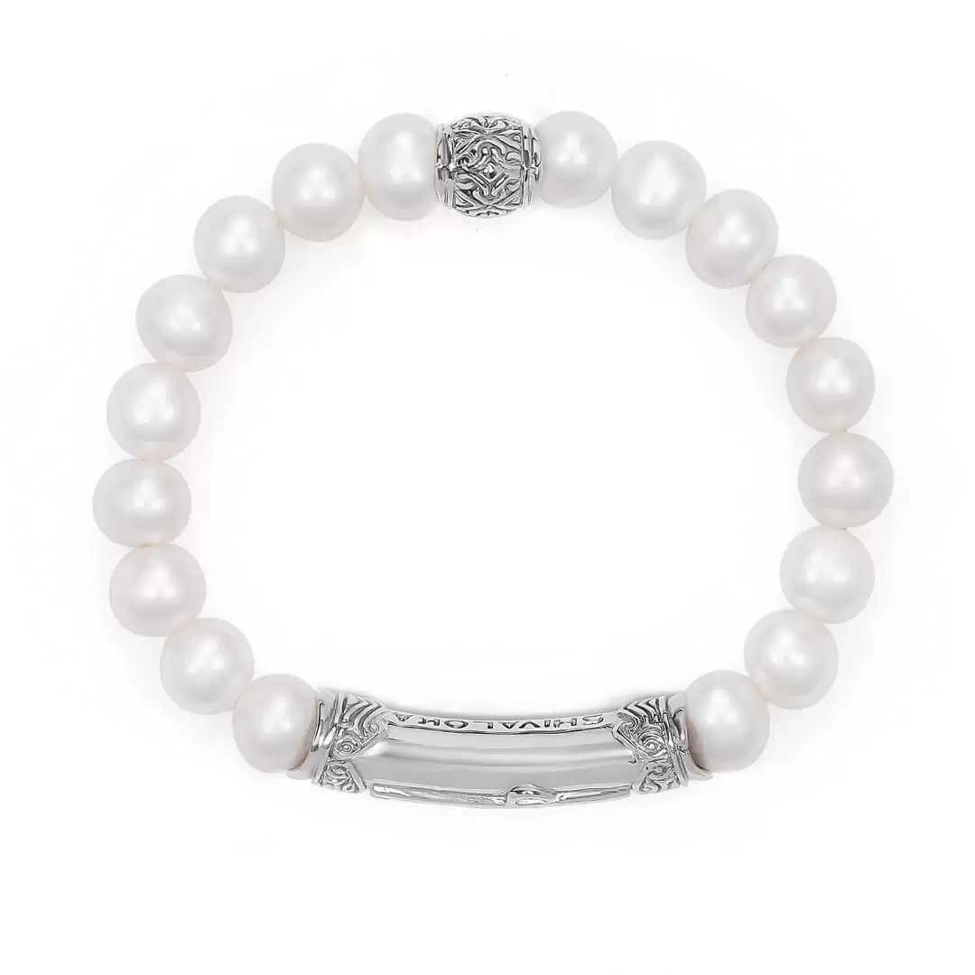 Blessed Pearl Mantra Bracelet (silver) 2