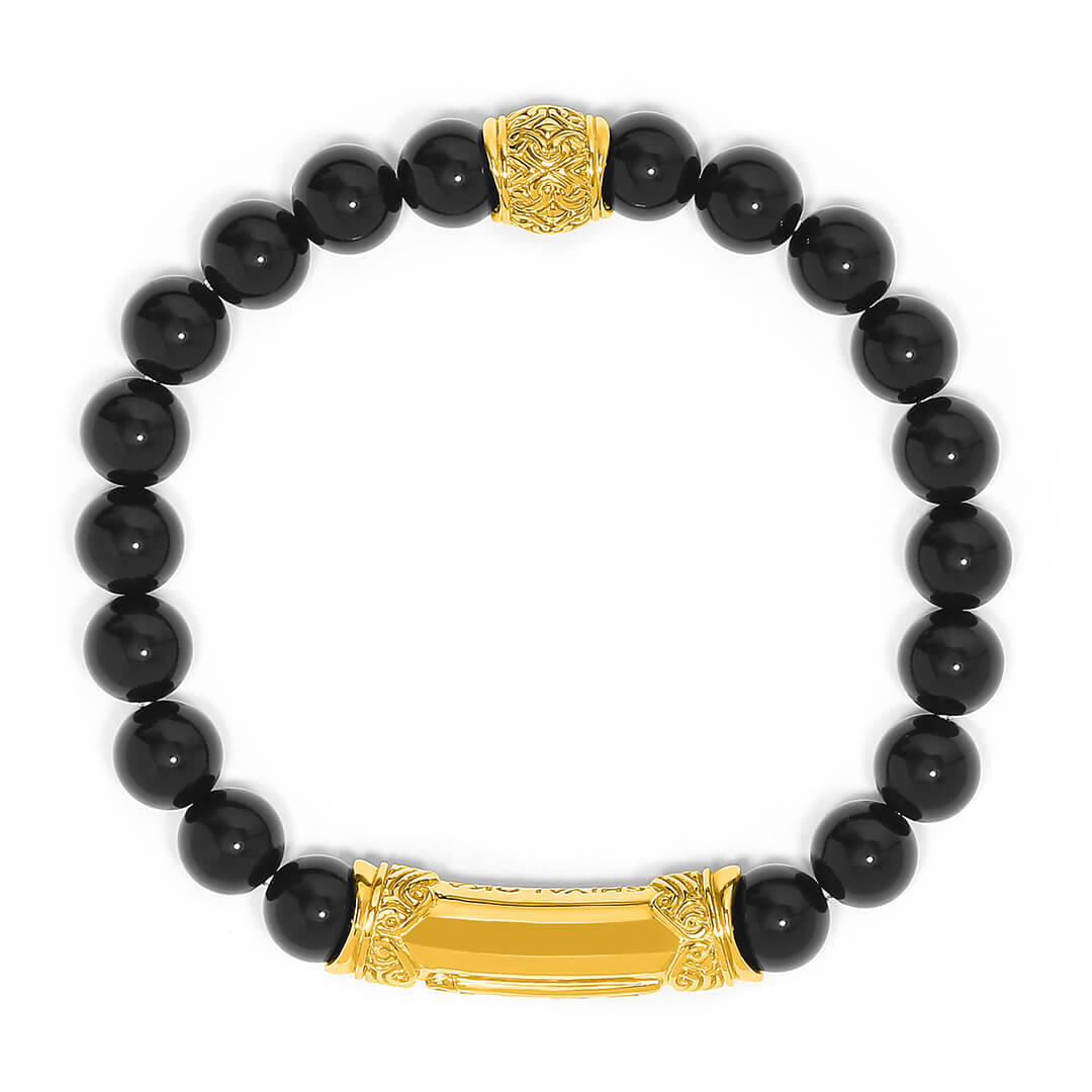 Truthspeaker Onyx Mantra Bracelet (gold) 2