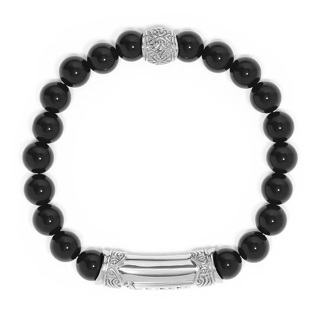 Truthspeaker Onyx Mantra Bracelet (silver) 2