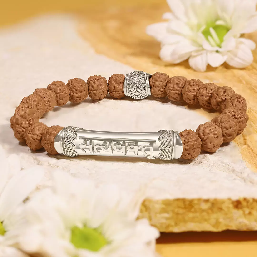Truthspeaker Rudraksha Mantra Bracelet (silver) 3