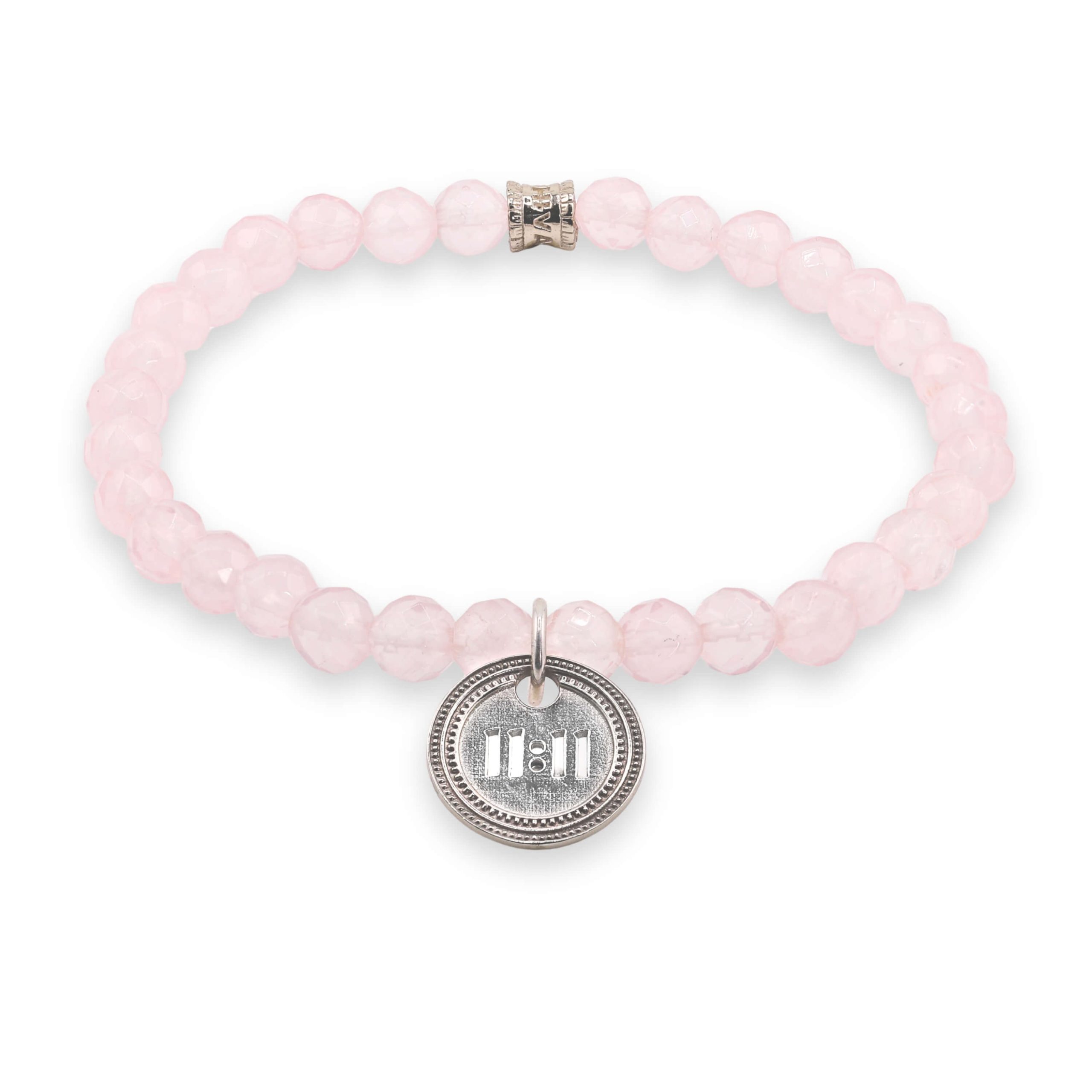 1111 Bracelet – Rose Quartz (silver) 2