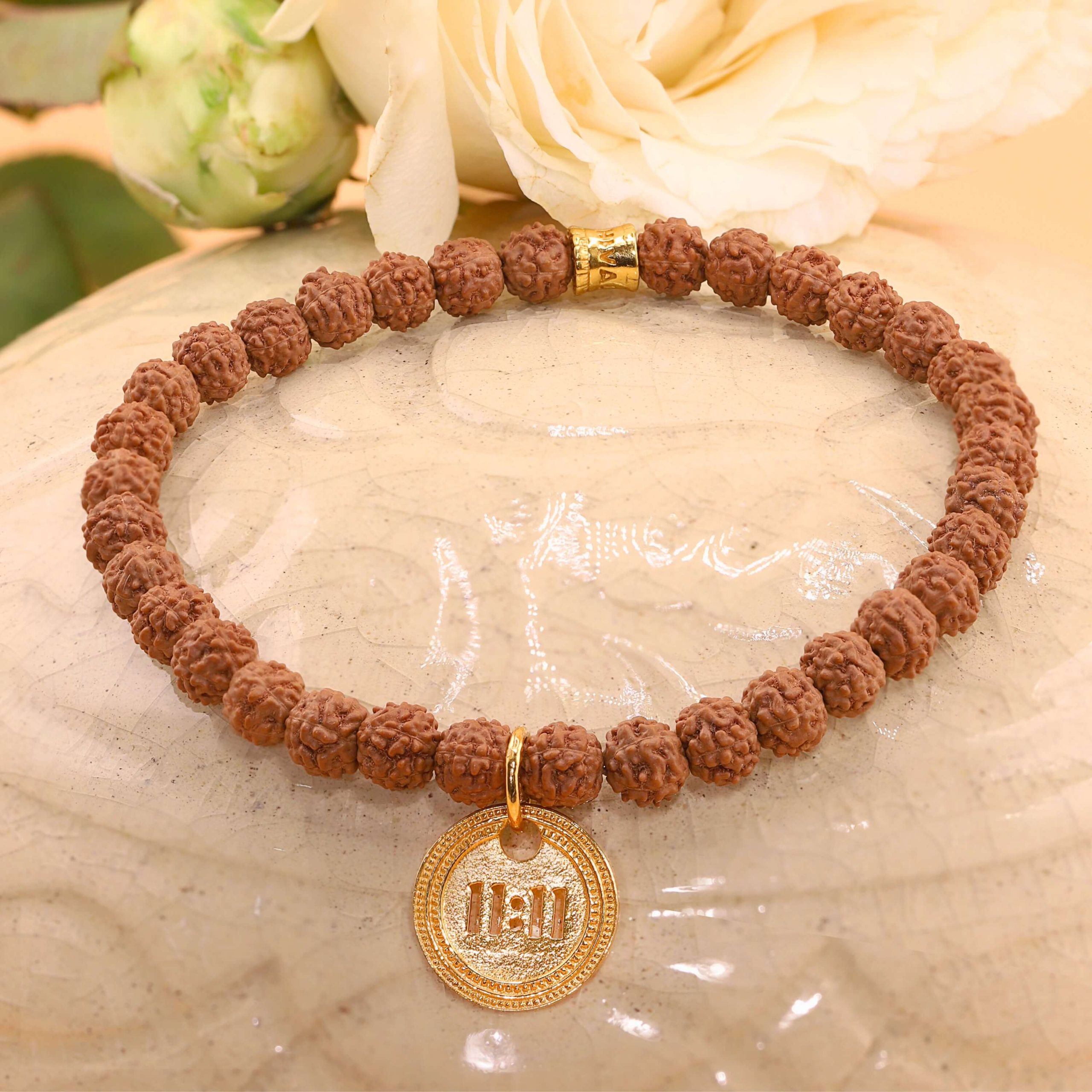 1111 Bracelet – Rudraksha (gold) 5