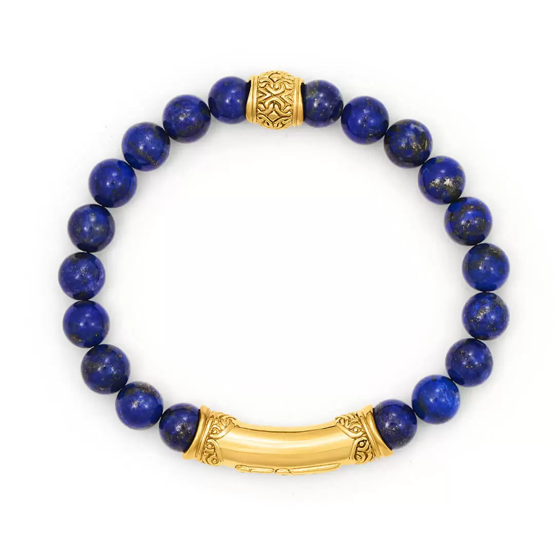 FEARLESS Sanskrit Lapis Bracelet (gold brass) 2