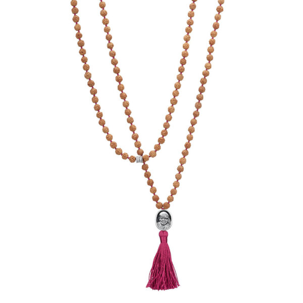Shirdi Sai Baba Meditation Mala (silver) Maroon 1