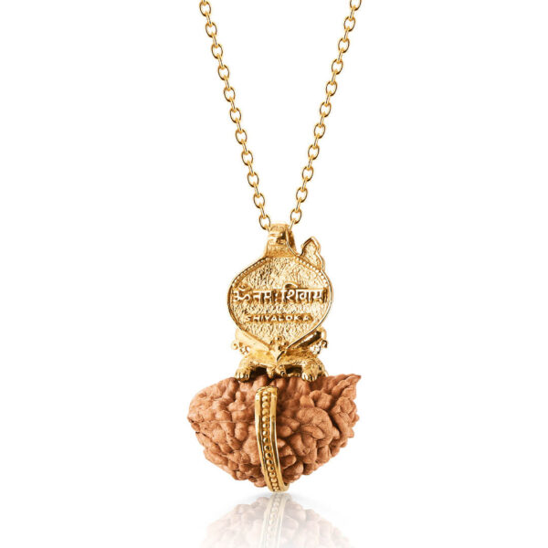 Shiva 1 Mukhi Rudraksha pendant (gold) 2