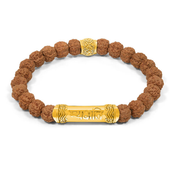 Be Present Rudraksha Mantra Bracelet (gold) 1