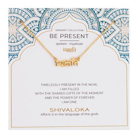 Sanskrit Mantra Necklace 'Be Present'