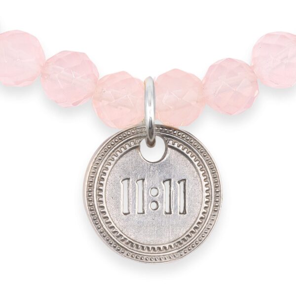 1111 Bracelet – Rose Quartz (silver) 3